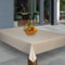 laro Wachstuch-Tischdecke Abwaschbar Garten-Tischdecke Wachstischdecke PVC Plastik-Tischdecken Eckig Meterware Wasserabweisend Abwischbar, Muster:Lederoptik Beige Hell, Größe:100x120