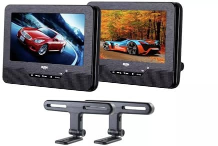 Bush 7 Inch Dual Screen In - Car DVD Player - Black
