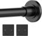 Thestoa Duschvorhangstange, verstellbar, 76,2–142,2 cm, mit Halterung, rostfreie Duschstange und Federspannung, Duschstange, kein Bohren, schwarze Duschvorhangstange für Badezimmer-Spannstange