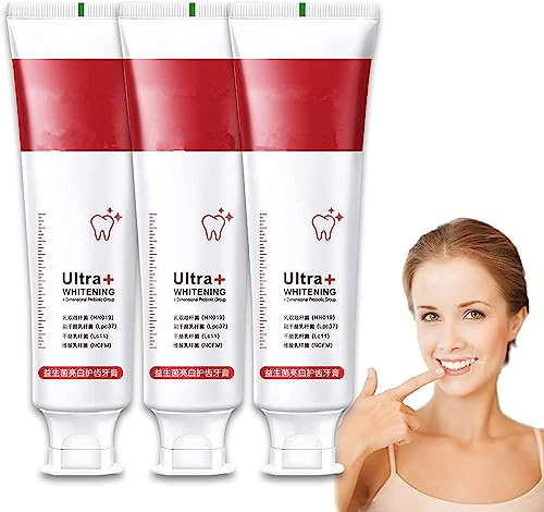 Bamideo 4 Probiotics Whitening Zahnpasta, Toothpaste, Brightening & Stain RemovingToothpaste,Teeth WhitenerToothpaste, Super Probiotic-4 Zahnpasta, Fresh BreathToothpaste (3pcs)