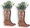 Havawish Cowboystiefel-Wand-Pflanzgefäß aus Holz für Zimmerpflanzen, 30,5 x 20,3 cm, Cowboystiefel, Blumenvasen zum Aufhängen, Taschenvasen für Blumen, künstliches Grünholz, Wanddekoration für