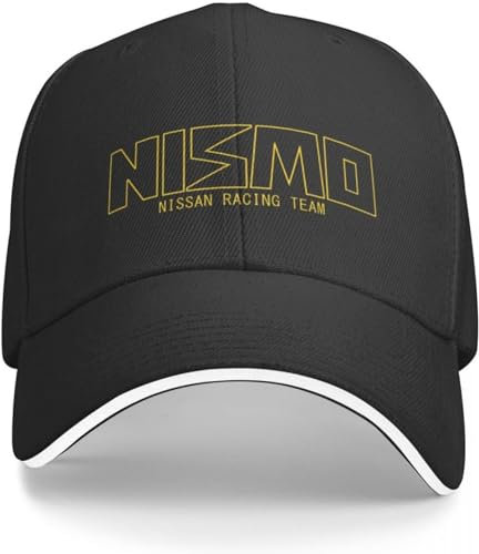 Baseballkappe Hip Hop Sonnenhut Classic Gold und Schwarz Nismo Racing Team Logo 52 für Jungen Frauen Vintage Classic Tee Baseball Cap