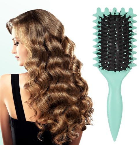 hautllaif Curl Defining Brush, Curly Hair Brush, Boar Bristle Hair Brush for Curly Hair Curl Defining Hair Bristles for Women & Girls, Shaping and Defining Curls for Women and Men, Compact portable