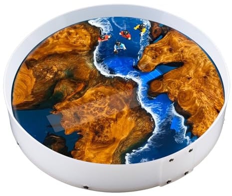 Resin Mold Large Round Deep -Kalinta 14inch Reusable Epoxy Round Molds for Resin Clock, Serving Tray Board, End Table,Floral Preservation Bouquet