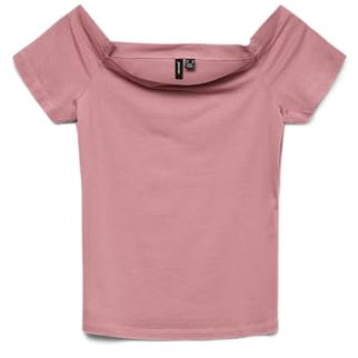 VERO MODA Damen Vmpanda Off-Shoulder Top JRS Ga Noos, Nostalgia Rose, M