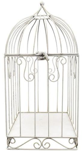 Gwenys Haus Vogelkäfig Shabby weiß ca. 43 cm (H) x 20 cm (L) x 20 cm (B) Metall zusammenklappbar