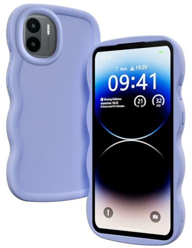 XINYEXIN Wavy Hülle für Xiaomi Redmi A2 4G / Redmi A1 4G | Niedliche Handyhülle, Wellenrand, Angenehmer Griff, Weiches Silikon, Stoßfest, Violett