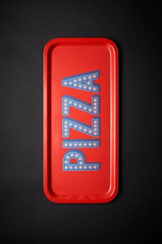 Funny Pizza Aperitif Tray – Rectangular (33 x 15 cm) | Ideal for Aperitif | Coffee Holder, Gin Tonic, Prosecco, Spritz | Idea Tray for Home and Bar