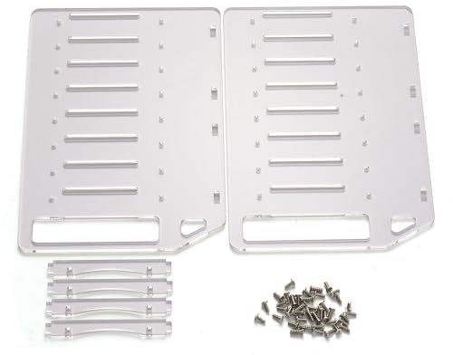 HUIOP Hard Drive Rack Hard Drive Bracket Enclosure 4/6/8/10 Bay Acrylic DIY Cooling Solution for Multiple 3.5 HDDs Hard Drive Cage Rack Mount Hard Drive