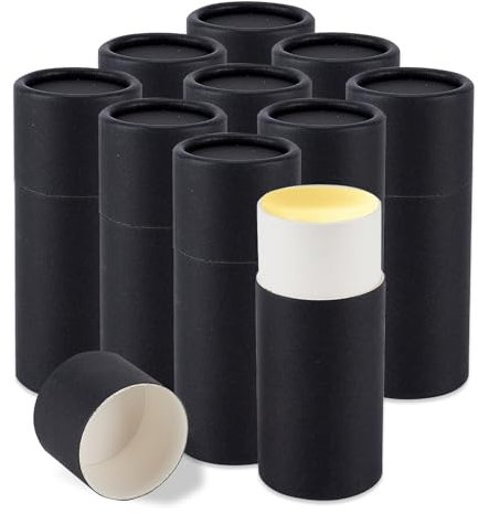 NICENEEDED 10 Stück Schwarze Deo Tuben Aus Karton 2.1 oz Leere Deodorantbehälter Aus Pappe Push Up Dose Aus Kraftpapier