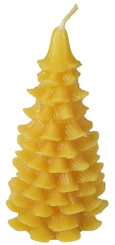 Bienenwachskerze - Tannenbaum Kerze 9,5 cm aus 100% reinem Bienenwachs - Handgemacht - Honigkerze - Weihnachtskerze - Bienenwachs Baum