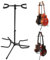 Dokeno Doppel Gitarrenständer, Faltbarer Tripod Gitarren Ständer Höhenverstellbarer Universal Gitarrenständer Boden für Akustikgitarre, E-Gitarren, Bass, Ukulele, Banjos, Schwarz