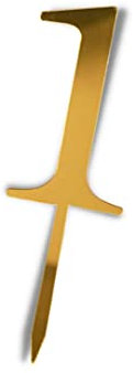 Acrylic Cake Topper Number one 1 Age Happy Birthday Anniversary Gold Decoration