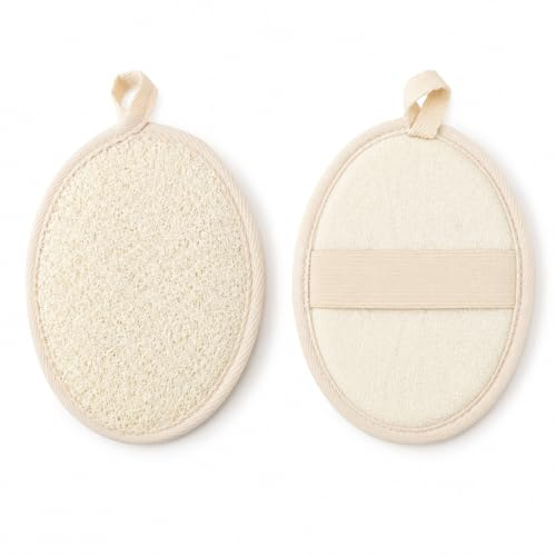 2 Stück Natürlicher Luffa Schwamm, Umweltfreundlich Loofah Peeling, Biologisch Abbauba Luffa für Damen und Herren