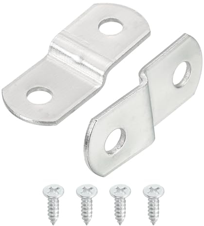 sourcing map 35 Pcs 1/8 Offset Canvas Clips, Picture Framing Mirror Clips Z Shape Canvas Painting Mounting Clips with 2 Mounting Hole with Screws, Silver