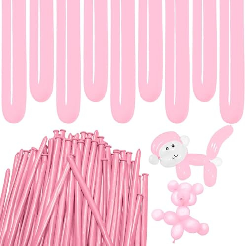 Modellierballons 100 Stück Hell Rosa Lange Latex Ballon Tiere Luftballons 260Q Latex Lange Luftballons für Geburtstags Weihnachtsfeier Hochzeit Party Dekoration (Hell Rosa)