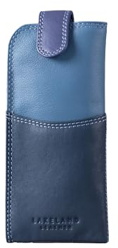 Lakeland Leather Real Leather Glasses Case (Blue Multi)