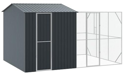 vidaXL Voliere mit Erweiterung Anthrazit 310x421x247 cm Stahl