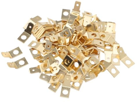 Solderless Wire Connectors, 100Pcs Non Insulated Male to Male Electrical Adapter Spade Connectors 10 Stud 1/4 Inch Quick Disconnect Ring Crimp Electrical Supply