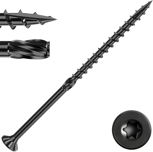 50Pcs Decking Screws 4.8 x 100mm, Torx Countersunk Wood Screws | 12.9 Carbon Steel, Outdoor Wood Screw, Black Oxide Finish for Fence, Timber