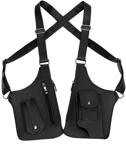Unterarm-Umhängetasche für Herren, wasserdichte Leder-Achselhöhlenbeutel, Verstellbar Anti-Diebstahl-Geschirr Tasche, Leder Schulter Holster Tasche für Reisen, Camping, Outdoor