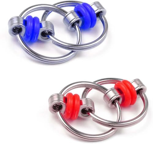 Hopzab 2 Pcs Flippy Chain Fidget Set Bike Chain Fidget Toy Decompression Chains Relieves Stress Reducer for Stress Relief, ADHD Anxiety Autism, Adults Teens Kits