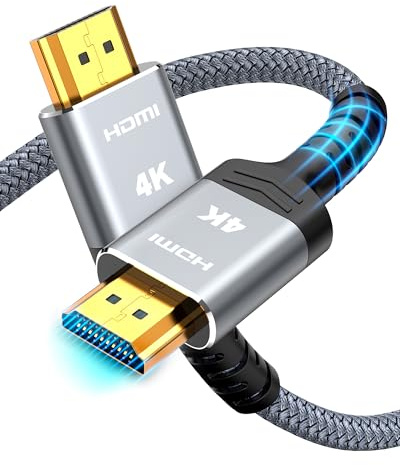 SNOWKIDS 4K HDMI Kabel 0.7Meter,HDMI-Kabel 4K@60Hz Nylon Geflecht Vergoldete Anschlüsse mit Ethernet/Audio Rückkanal, Kompatibel mit HDTV/Laptop/Blu-ray/Soundbar/Monitor/PS-5/X-box