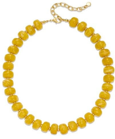 LILIE&WHITE Halskette Damen Bunt Harz Perlenkette - Große Walzenförmige Perlen Kurz Choker Statement Kette, Bunter Modeschmuck für Sommer Strand & Alltag, Verstellbar