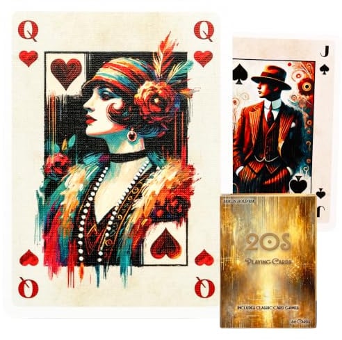 Berlin Hold’Em Spielkarten- 20er Jahre Design, Rückseite Dunkel, 56 Karten | Pokerkarten für Skat, Rommé & weitere Klassiker: deutsches 310 g/m² Black-Core-Papier, Leinenfinish, 63 × 88 mm, Kartenspiel