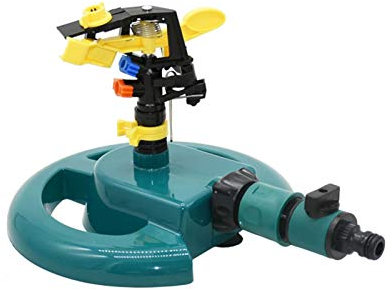 Sprinkler-Bewässerungsrohrarmaturen Gartenrasen Rotierender Sprinkler mit Unterstützung verstellbarer Rocker-Sprinkler-Doppeldüsen 360 Grad Gartenbewässerungssystem 1Set (Color : D x valve)