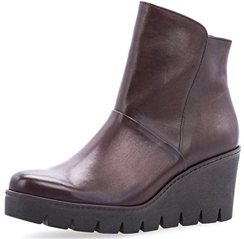 Gabor Damenschuhe 73.784.25 Damen Stiefeletten, Wedge Boots, Stiefel, mit verbreitener Auftrittsfläche, mit Reißverschluss, mit Keilabsatz Rot (Merlot(Effekt) cogn), EU 8
