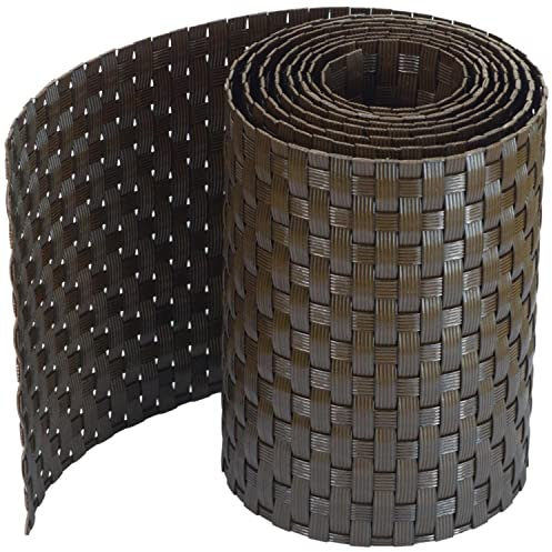 workingHOUSE Valla Protectora para Jardines- Revestimiento de privacidad de Poliratán para Jardines y terrazas - Sin Mantenimiento y Fácil de Instalar - 255 cm Largo x 19 cm Ancho (1, Marrón Claro)