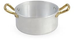 Pentalux casseruola a servire monoporzione Alluminio Puro 99,5% 2 Manici in Ottone Spessore 3mm (12cm)