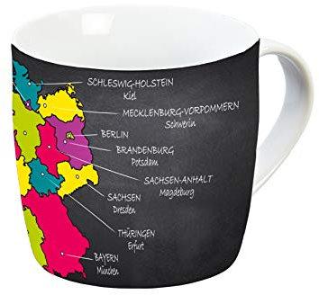 infinite by GEDA LABELS (INFKH) 12161 Bundesländer Tasse, Porzellantasse, Kaffeetasse, Kindertasse, Mehrfarbig
