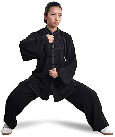 Uniform de Tai Chi pour Femme et Homme, en Coton et Soie, Unisexe Costume De Performance De Kung Fu Chinois, Chemise à Manches Longues et Pantalons Ensemble Deux Pièces, Vêtements de Arts Martiaux