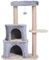 PawHut Árbol Rascador para Gatos de 92 cm Torre para Gatos Mediano con 2 Cuevas Bola Colgante y Postes para Rascar Centro de Actividad para Gatos Gris