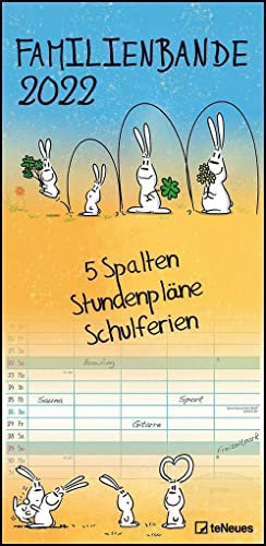 Hasen 2022 Familienplaner - Familien-Timer - Termin-Planer - Kinder-Kalender - Familien-Kalender - 22x45
