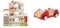 Hape E3405 - Puppen-Villa, Puppenhaus mit Zubehör, aus Holz & E3475 - Puppenhaus Zubehör Familienauto