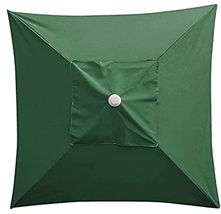 KAISUN Telo di Ricambio per Ombrellone, 2X2m Tavolo Esterno Baldacchino Sostituzione Parasole Copertura, Protezione UV in Poliestere (Verde)