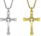 HJYZY 2 Stück Fast & F Kreuz Kette Halskette Anhänger Schmuck Gold Silber Geschenk für Ehemann/Verwandten/Freund