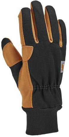 Carhartt Damen Isolierter Kunstleder mit Entenmuster Handschuhe für kaltes Wetter, Schwarz/Gerste, 38