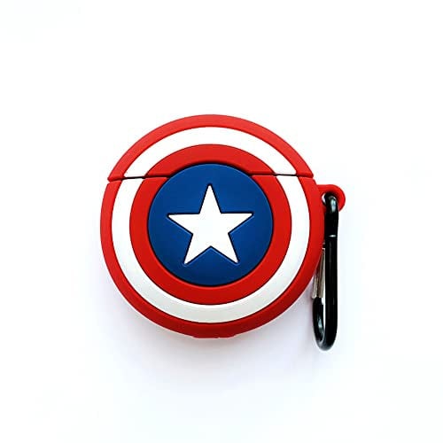 Funwaretech Airpods Pro 1st/2nd Case Cover with Carabiner Keychain,Cute Funny 3D Silicone Anime Airpod Pro 1st/2nd Gen Case,Shockproof Protective Skin Case Cover Support Wireless Charging-Shield