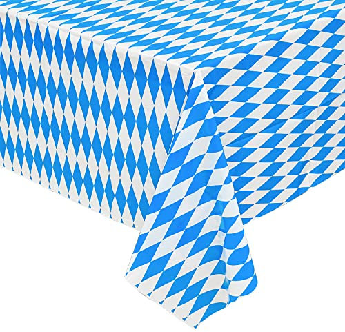 NAUZE Tischdecke Oktoberfest hellblau weiß Tischdecke Oktoberfest Party Deko