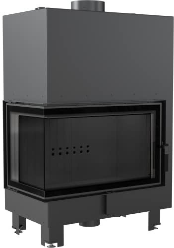 KRATKI MBO Holzkamin mit Warmwasserbereiter Wärmetauscher BImSchV 2 konform 15 kW Thermischer Wirkungsgrad 83% Stahl Thermotec Auskleidung Rechtsseitig 134 x 91 cm