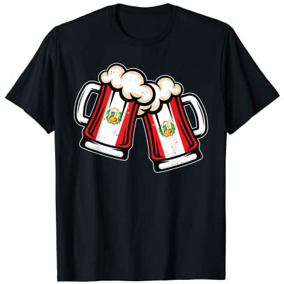 Mug à bière avec drapeau du Pérou - Bière péruvienne fraîche T-Shirt