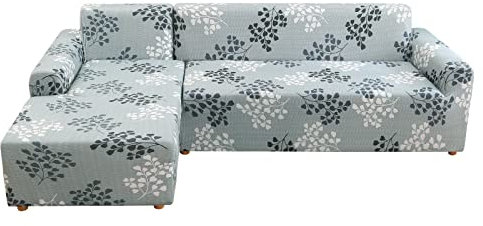 Lydevo Sofabezug Ecksofa L Form Sofa Überwürfe Stretch Sofabezug L Form Rechts oder Links mit Zwei Kissenbezügen Waschbar Universal-Couchbezug L Form Sofa Cover L Shape(1 Sitzer+2 Sitzer,Herbstblatt)