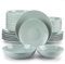 vancasso Sabine Juego de Vajilla Completa de 32 Piezas para 8 personas, Semimate Glaseado Sésamo de Gres con Platos Llanos Platos de Postre, Cuencos de Pasta y Tazones de Cereales, Gris