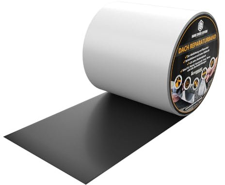 HSS Dach Reparaturband selbstklebend mit MicroSealant Klebstoff – für Dach & Abdichtungen – wasserdichtes Klebeband – Weiß – 100 mm x 2,5 m