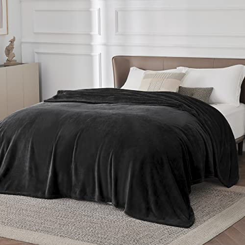 BEDSURE Kuscheldecke Flauschig Decke Fleecedecke - Wohndecke Warm Winter Weich, Sofadecke XXL, Decke Couch Blanket, Wohn- & Kuscheldecken Große 230x270cm, Sofa überwurfdecke Schwarz