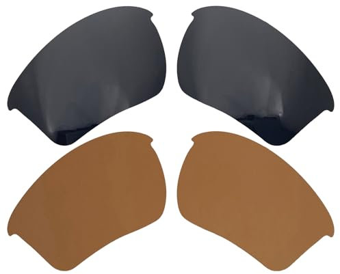 Verres polarisés de rechange pour lunettes de soleil Oakley Half Jacket 2.0 XL, Noir/marron, 62*38mm